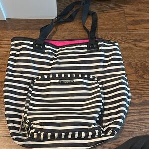 Kate Spade Striped Black and White Tote Bag packable